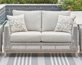 Seton Creek Gray Outdoor Loveseat with Cushion - P798-835 - Luna Furniture