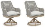 Seton Creek Gray Outdoor Swivel Dining Chair (Set of 2) - P798-602A - Luna Furniture