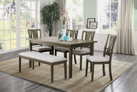 SH1156GRY 6PC PACK DINING SET, GRAY MINDY - Luna Furniture