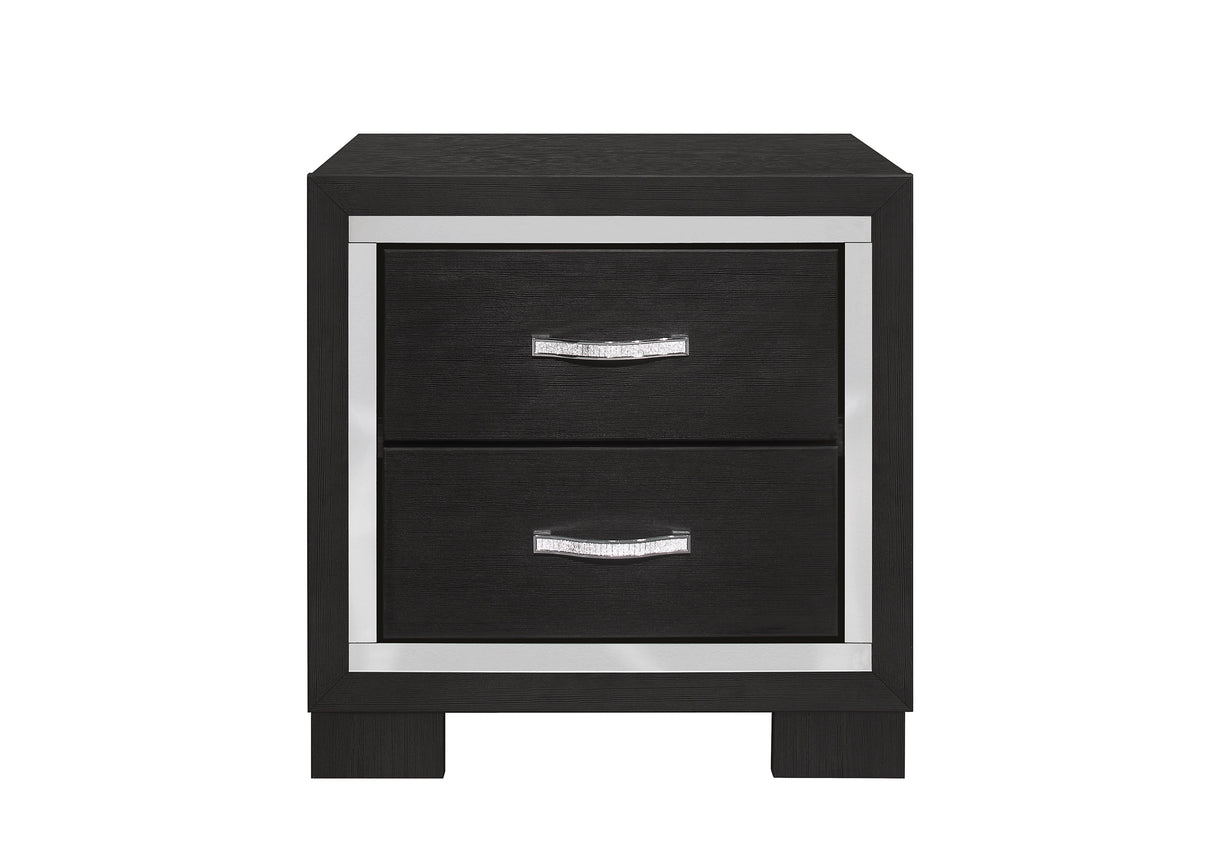 SH2216BK-4 NIGHT STAND, MELAMINE & ACRYLIC, BLACK FINISH - Luna Furniture