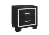 SH2216BK-4 NIGHT STAND, MELAMINE & ACRYLIC, BLACK FINISH - Luna Furniture