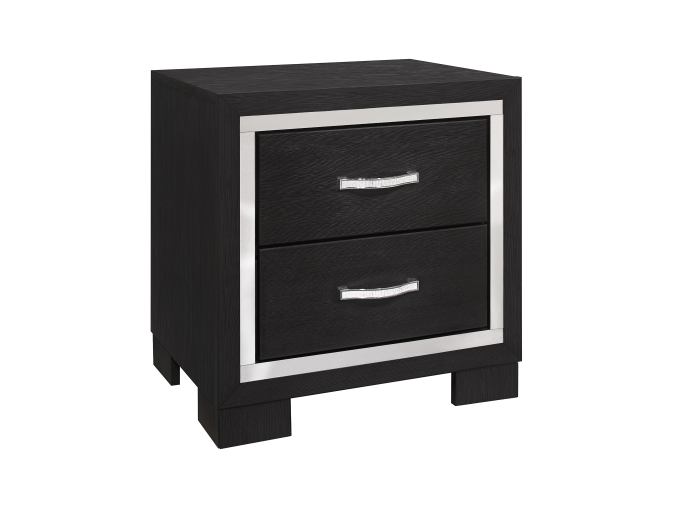 SH2216BK-4 NIGHT STAND, MELAMINE & ACRYLIC, BLACK FINISH - Luna Furniture