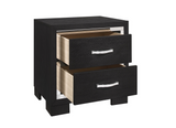 SH2216BK-4 NIGHT STAND, MELAMINE & ACRYLIC, BLACK FINISH - Luna Furniture