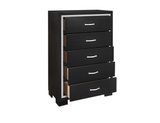 SH2216BK-9 CHEST, MELAMINE & ACRYLIC, BLACK FINISH - Luna Furniture