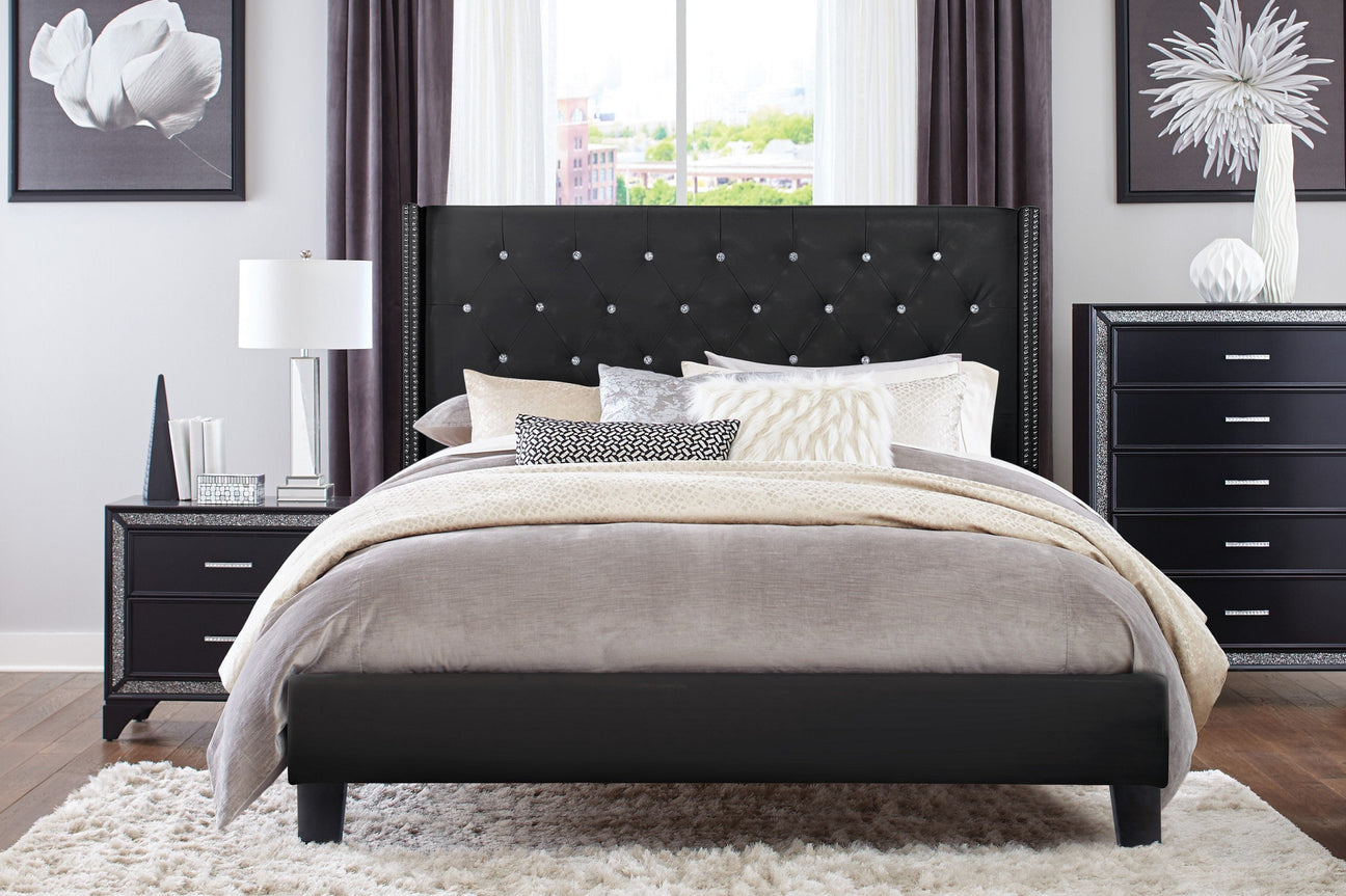 Amelia Black PU Leather King Platform Bed from Homelegance - Luna Furniture