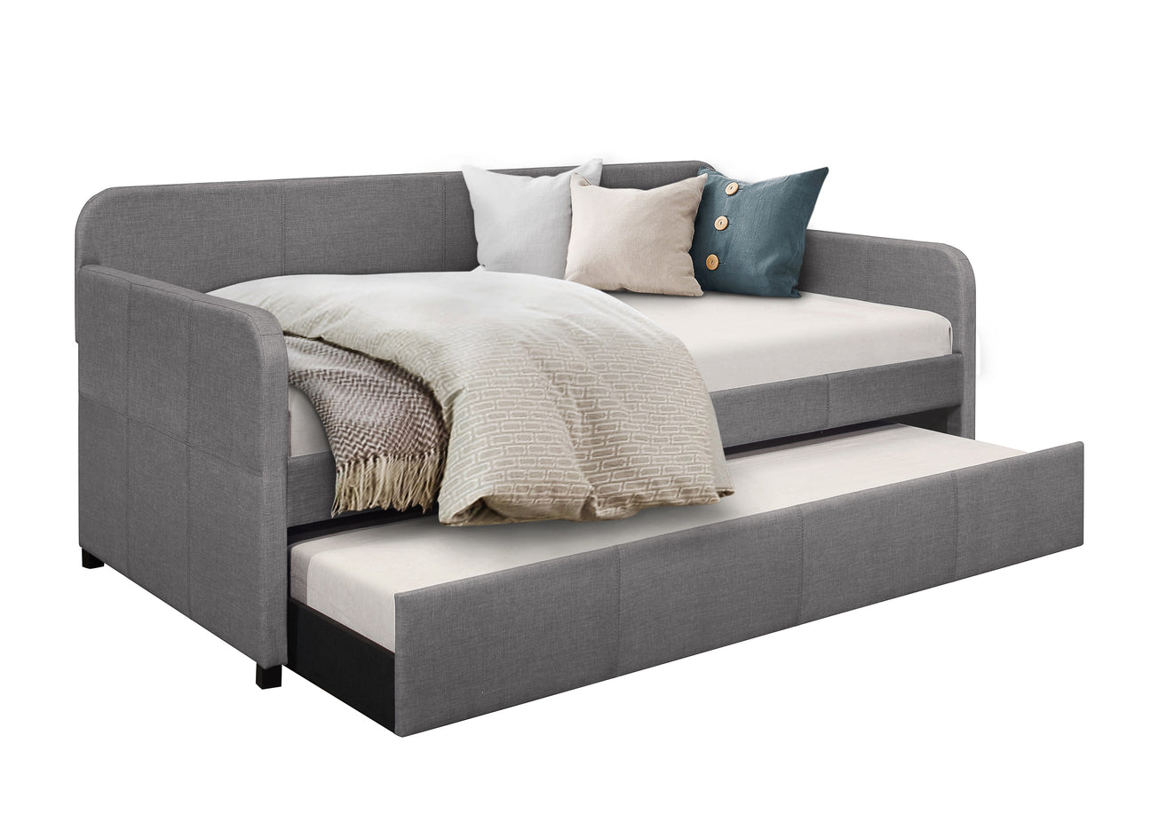 Fatimah Gray Daybed with Trundle from Homelegance - Luna Furniture