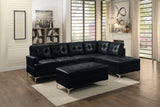 Barrington Black Ottoman from Homelegance - Luna Furniture