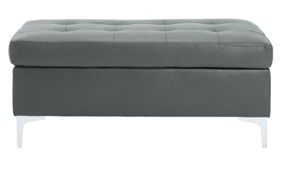 SH8378GRY-4 OTTOMAN W/GREY PU - Luna Furniture