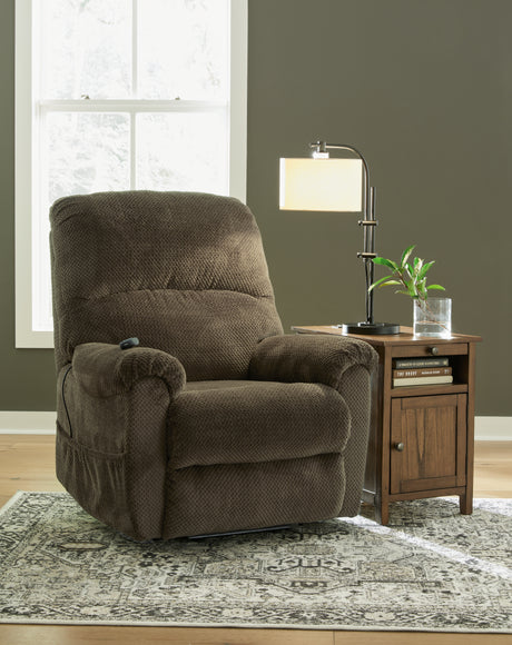 Shadowboxer Chocolate Power Lift Recliner - 4710212 - Luna Furniture