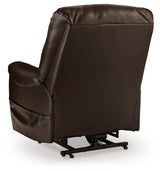 Shadowboxer Chocolate Power Lift Recliner from Ashley - Luna Furniture