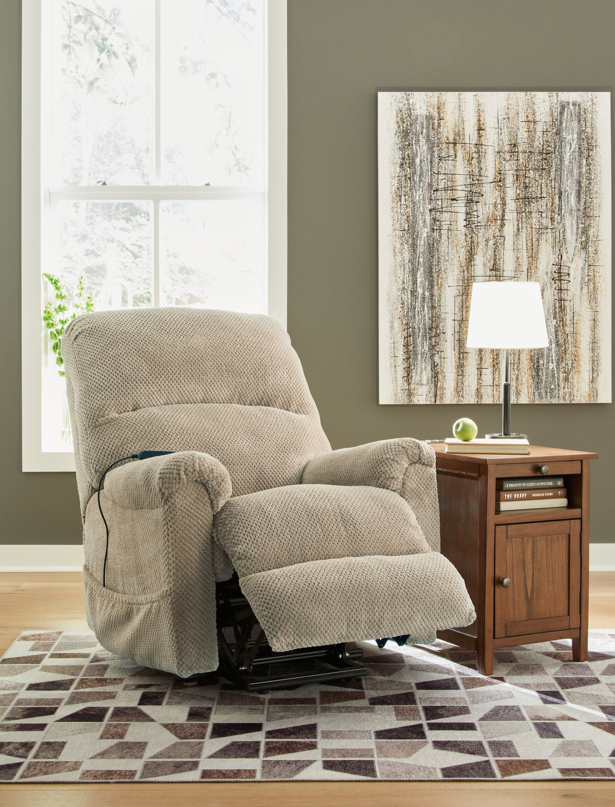 Shadowboxer Toast Power Lift Recliner from Ashley - Luna Furniture