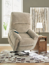 Shadowboxer Toast Power Lift Recliner from Ashley - Luna Furniture