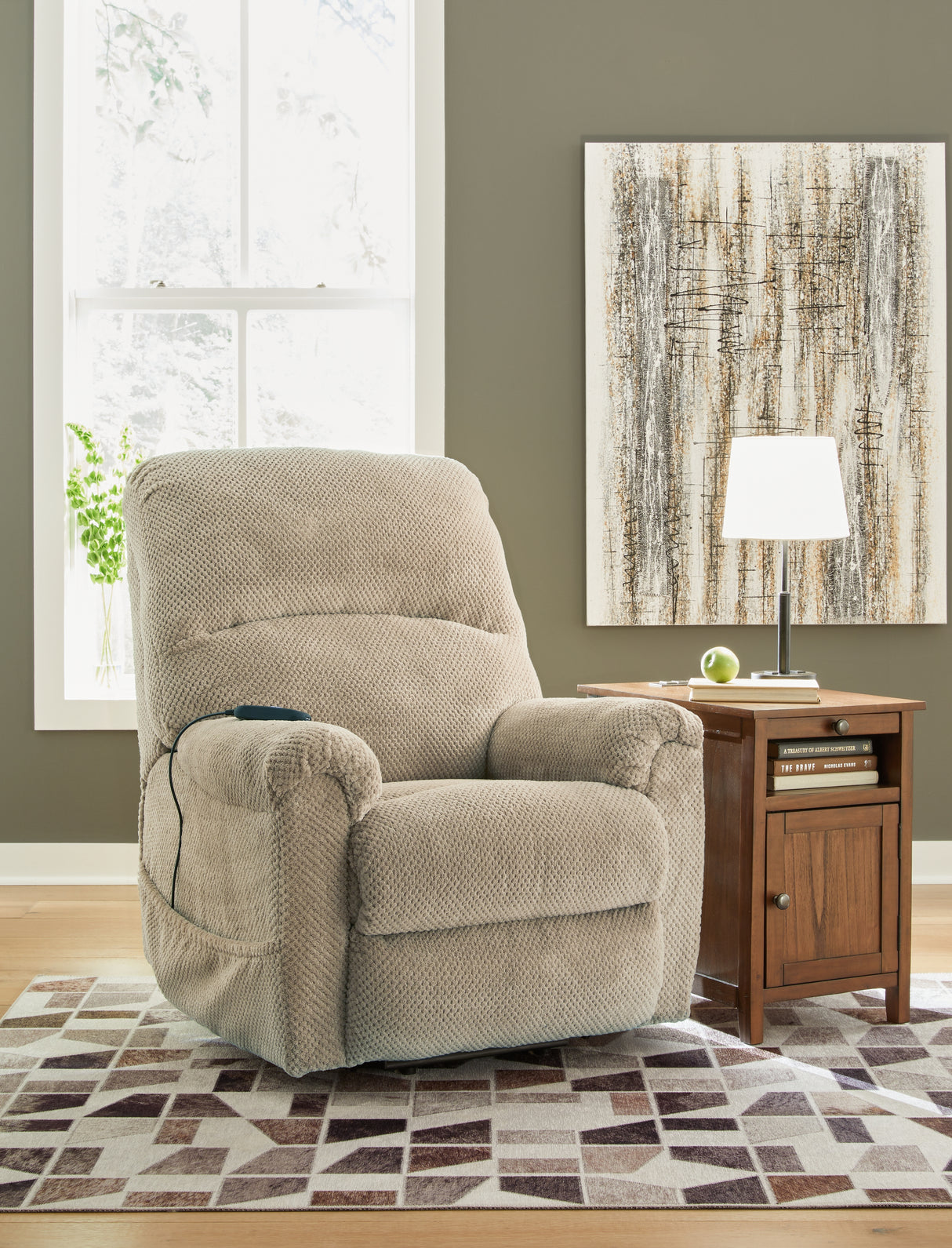 Shadowboxer Toast Power Lift Recliner from Ashley - Luna Furniture