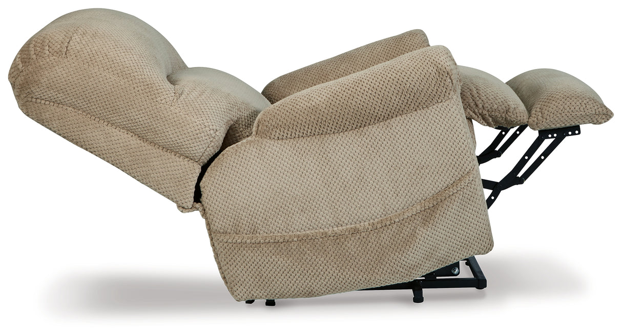 Shadowboxer Toast Power Lift Recliner from Ashley - Luna Furniture