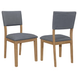 Sharon Open Back Padded Upholstered Dining Side Chair Blue and Brown (Set of 2) from Coaster - Luna Furniture