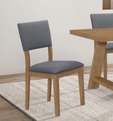 Sharon Open Back Padded Upholstered Dining Side Chair Blue and Brown (Set of 2) from Coaster - Luna Furniture