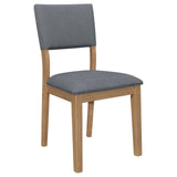 Sharon Open Back Padded Upholstered Dining Side Chair Blue and Brown (Set of 2) from Coaster - Luna Furniture