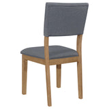 Sharon Open Back Padded Upholstered Dining Side Chair Blue and Brown (Set of 2) from Coaster - Luna Furniture