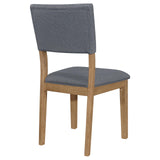 Sharon Open Back Padded Upholstered Dining Side Chair Blue and Brown (Set of 2) from Coaster - Luna Furniture