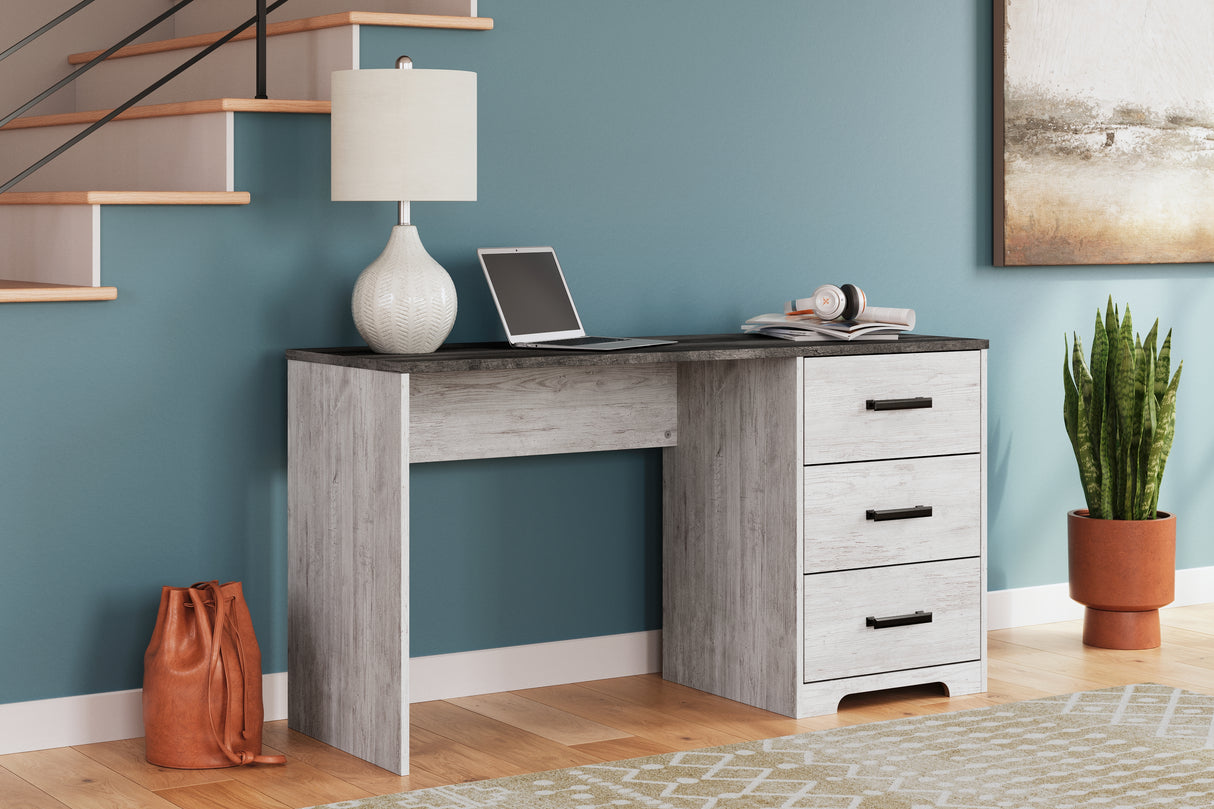 Shawburn White/Dark Charcoal Gray 54" Home Office Desk - H4121-34 - Luna Furniture