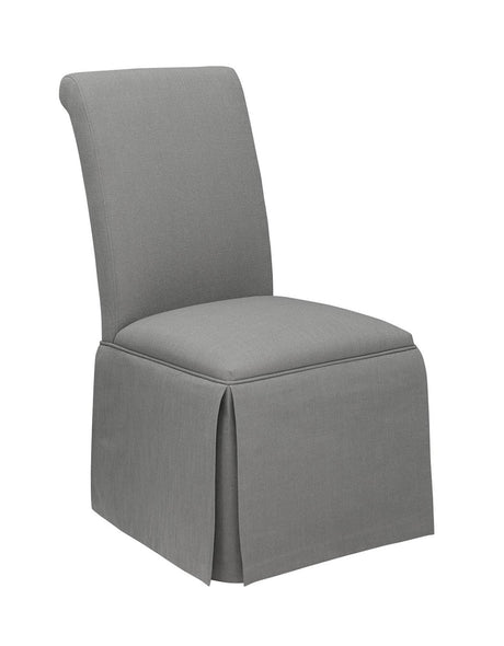 Shawna Upholstered Skirted Parson Dining Side Chair Gray (Set of 2) from Coaster - Luna Furniture