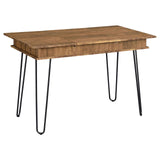 Sheeran Rustic Amber Writing Desk with 4 Hidden Storages from Coaster - Luna Furniture