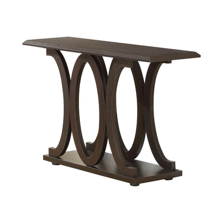 Shelly C-Shaped Base Sofa Table Cappuccino from Coaster - Luna Furniture