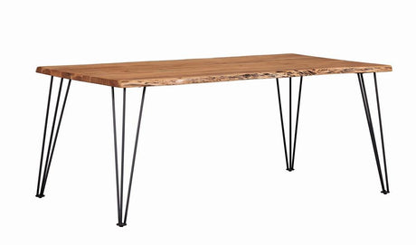 Sherman Natural Acacia/Matte Black Rectangular Dining Table from Coaster - Luna Furniture