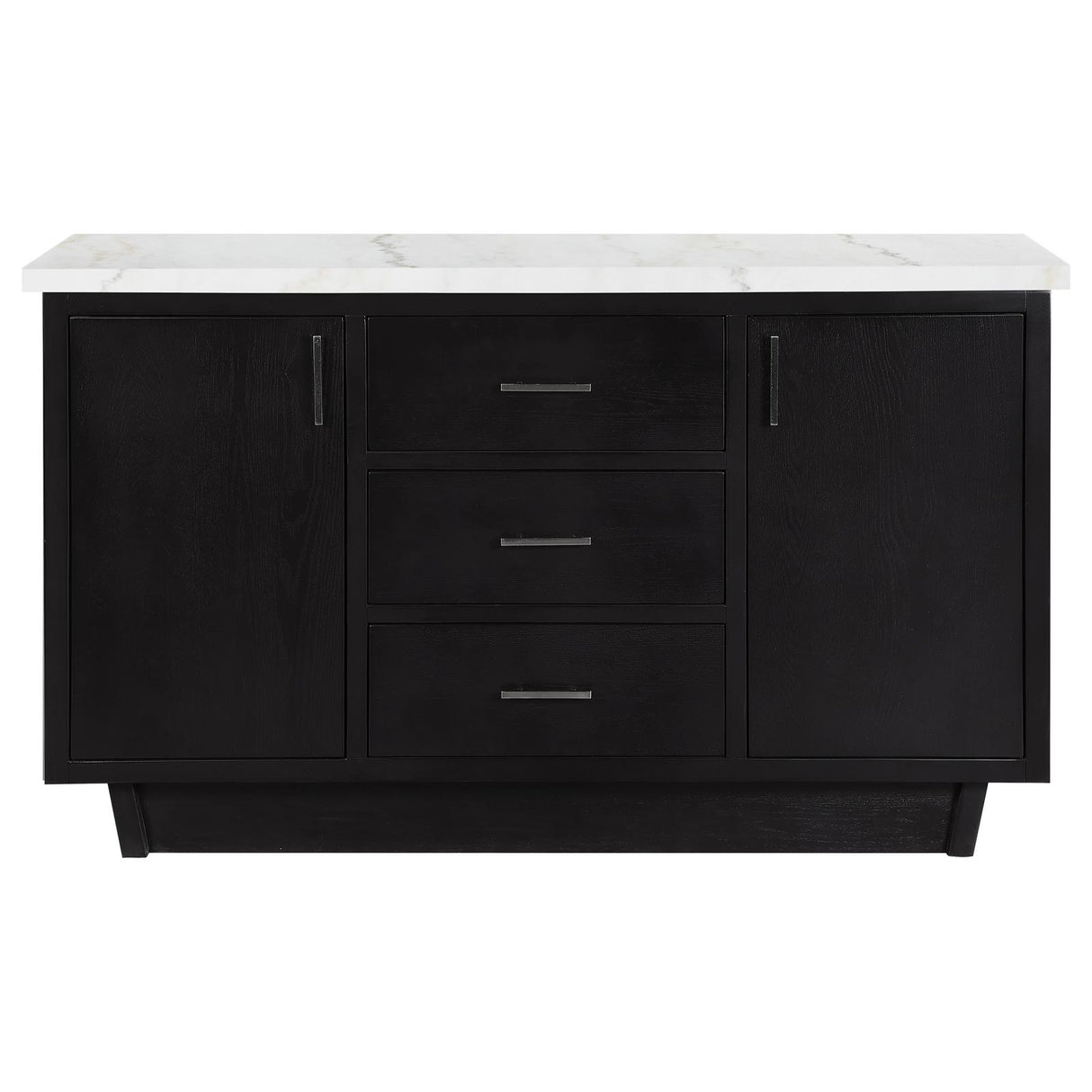 Sherry 3-drawer Marble Top Dining Sideboard Server White and Rustic Espresso from Coaster - Luna Furniture