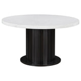 Sherry Rustic Espresso/White Round Dining Table from Coaster - Luna Furniture