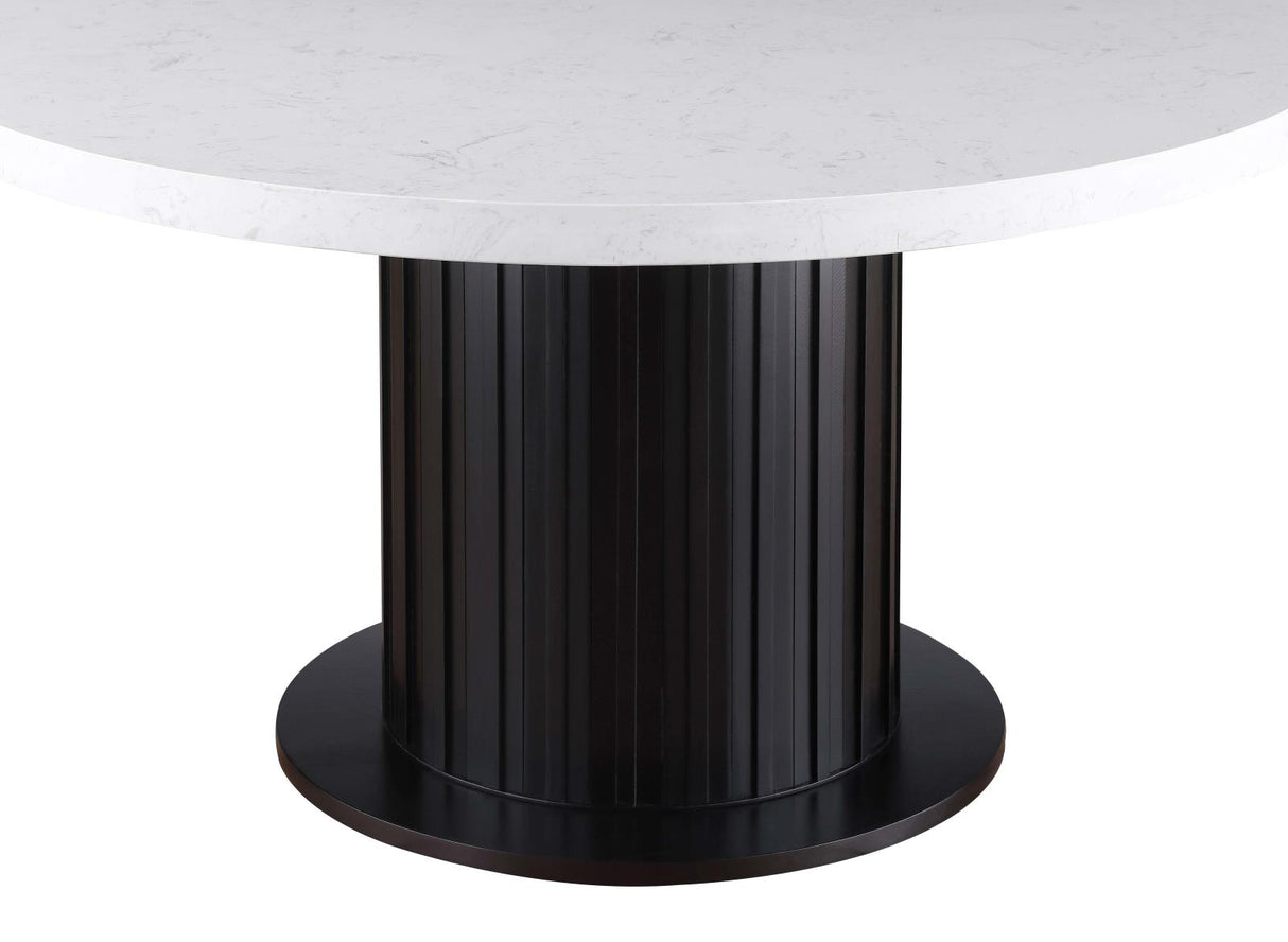 Sherry Rustic Espresso/White Round Dining Table from Coaster - Luna Furniture