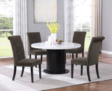 Sherry Rustic Espresso/White Round Dining Table from Coaster - Luna Furniture