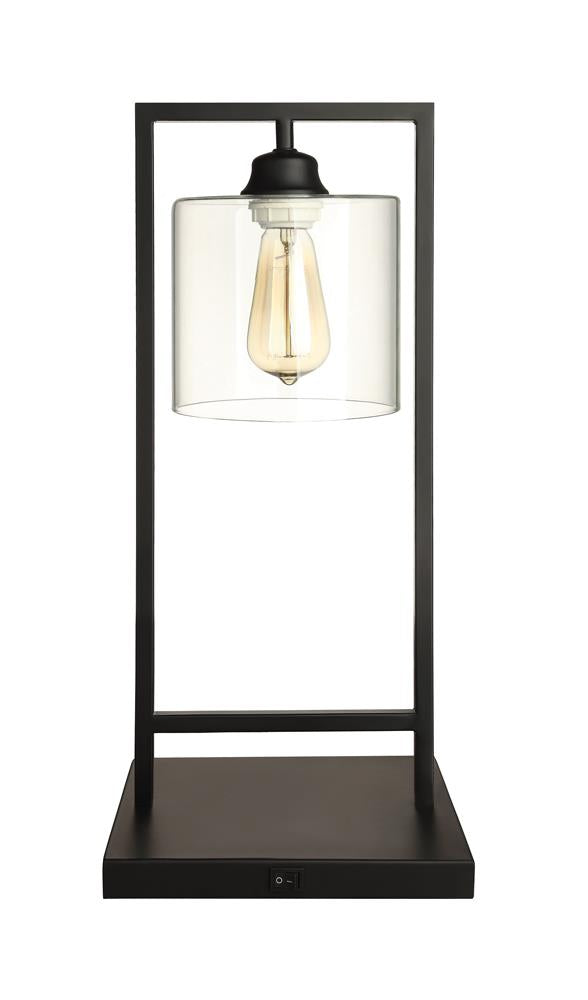 Shoto Glass Shade Table Lamp Black from Coaster - Luna Furniture