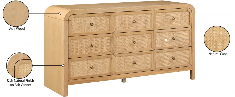 Siena Dresser Natural from Meridian - Luna Furniture