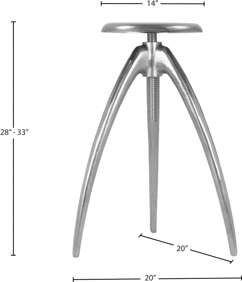 Clara Silver Bar | Counter Stool from Meridian - Luna Furniture