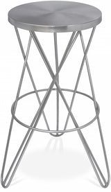 Mercury Silver Bar Stool from Meridian - Luna Furniture