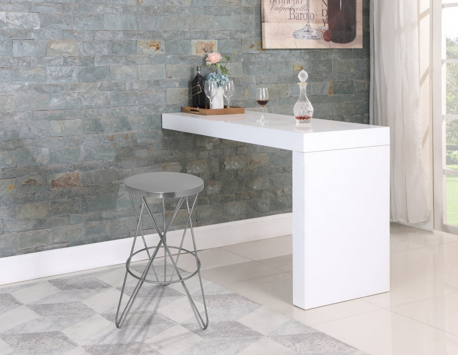 Mercury Silver Bar Stool from Meridian - Luna Furniture