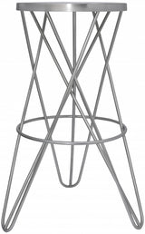 Mercury Silver Bar Stool from Meridian - Luna Furniture