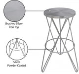 Mercury Silver Bar Stool from Meridian - Luna Furniture