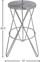 Mercury Silver Bar Stool from Meridian - Luna Furniture