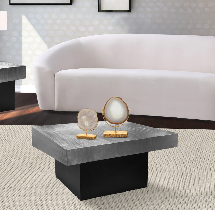 Palladium Silver/Black Coffee Table from Meridian - Luna Furniture