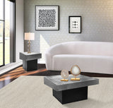 Palladium Silver/Black Coffee Table from Meridian - Luna Furniture