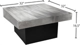 Palladium Silver/Black Coffee Table from Meridian - Luna Furniture