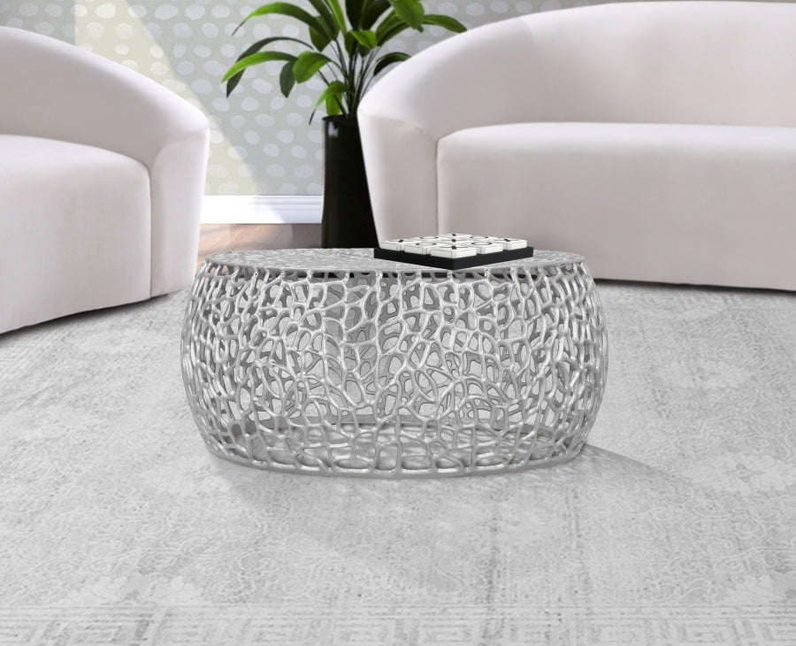 Priya Silver Coffee Table from Meridian - Luna Furniture