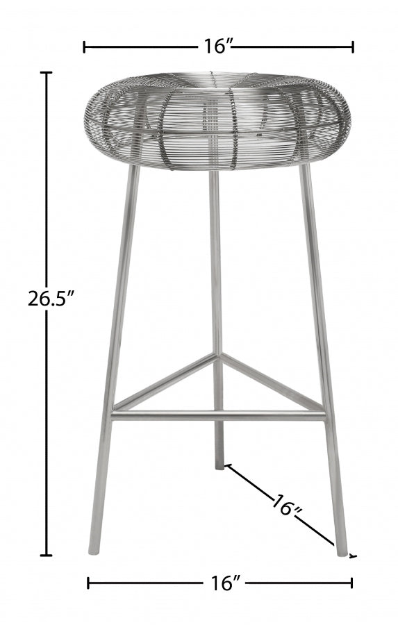 Tuscany Silver Counter Stool from Meridian - Luna Furniture