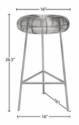 Tuscany Silver Counter Stool from Meridian - Luna Furniture