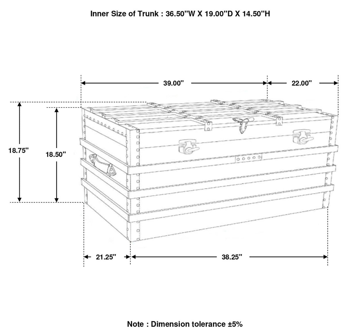 Simmons Natural/Black Rectangular Storage Trunk from Coaster - Luna Furniture