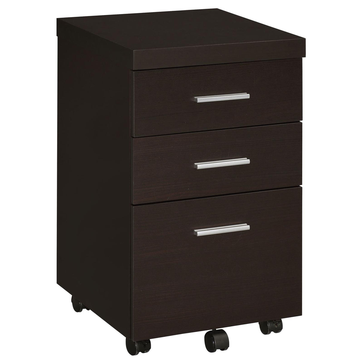 Skeena Cappuccino 3-Drawer Mobile Storage Cabinet from Coaster - Luna Furniture