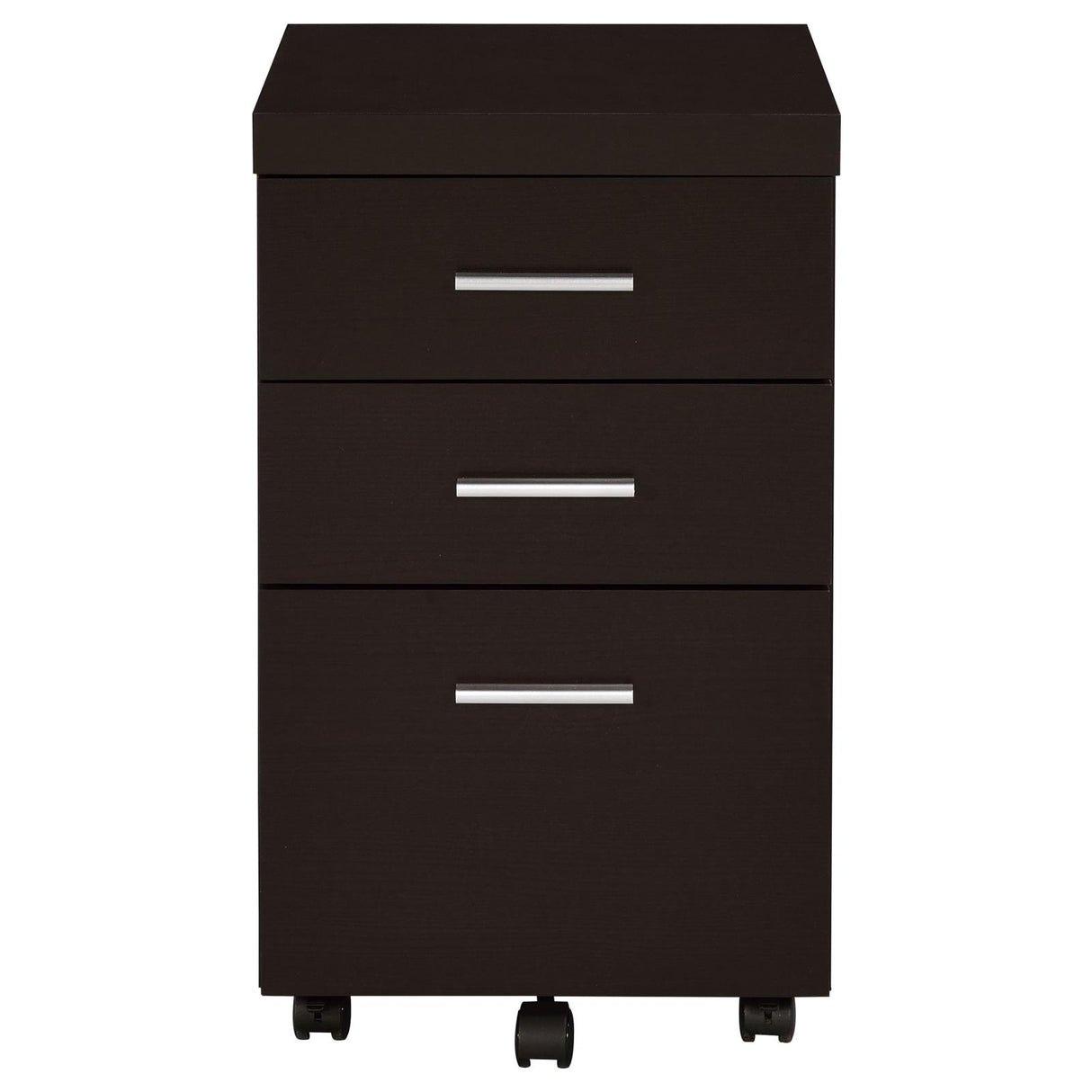 Skeena Cappuccino 3-Drawer Mobile Storage Cabinet from Coaster - Luna Furniture