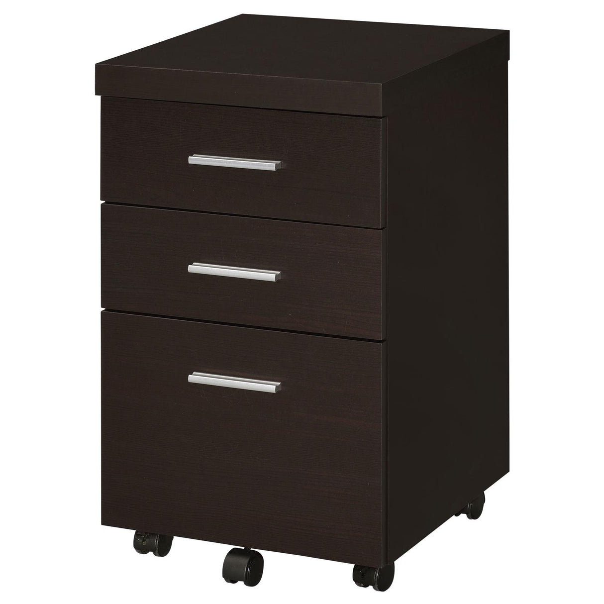 Skeena Cappuccino 3-Drawer Mobile Storage Cabinet from Coaster - Luna Furniture